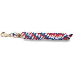  Brushed Cotton Red/White/Blue Lead Rope with Brass Snap 
