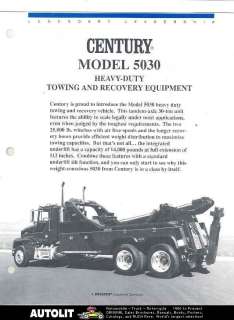 1991 Freightliner Century 30 Ton Wrecker Truck Brochure  
