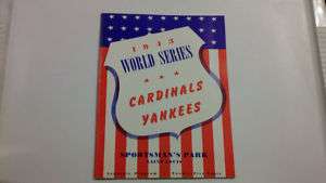 1943 World Series Program Cardinals Vs. Yankees Reprint  
