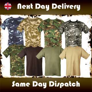 MENS MILITARY CAMOUFLAGE CAMO T SHIRT ARMY COMBAT NEW  