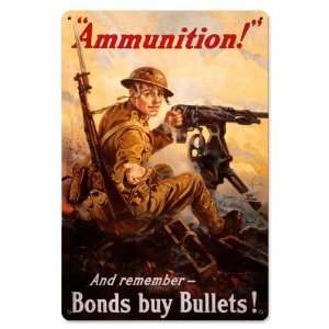  Ammunition Vintage Tin Sign