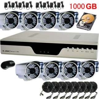 8CH H.264 DVR SYSTEM SONY CCD CCTV CAMERA Free 1000GB  