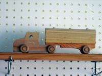 Wooden Toy Tanker Tractor Trailer  