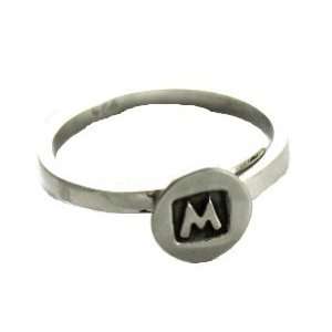  Handcrafted Far Fetched M Initial 925 Sterling Silver 