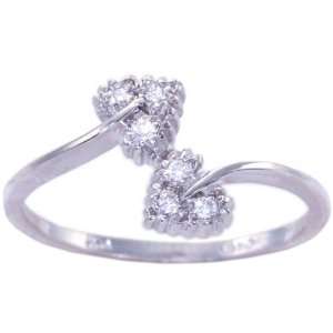  14K White Gold Diamond Promise Ring Diamond, size8 
