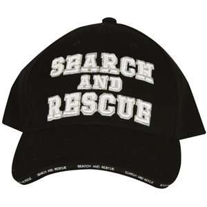  Black Search And Rescue Embroidered Deluxe 3 D Ball Cap 