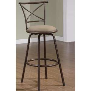  Set of 2 29 Metal Bar Stools with Upholstered Seats