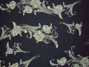 Yardage   Blue On Blue Floral   100% Polyester Fabric  