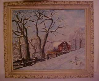 Beautiful Vintage Winter Landscape Oil Painting by Arlene Tilgham 