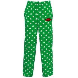 Arkansas Razorbacks Kelly Green St. Patricks Day Shamrock Pajama 