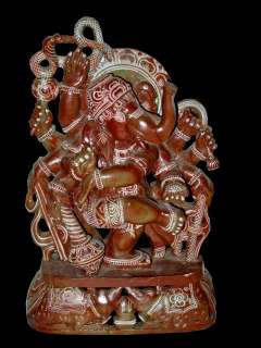 Dancing Ganesha Eight Arms Carved Stone Ganesh Statue Altar Idol 8 