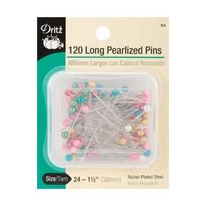   Long Pearlized Pins Size 24 120/Pkg 64; 6 Items/Order