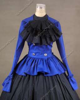Civil War Victorian Cotton Satin Day Dress Ball Gown C009 M  