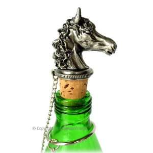Cast Pewter & Cork Horse Pony Colt Wine Bottle Stopper  