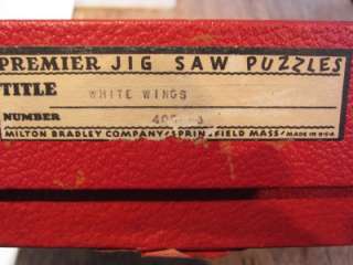   1930s wooden Premier Wood WHITE WINGS Jigsaw Puzzle & orig Box  