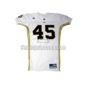  White No. 45 Game Used Notre Dame Adidas Football Jersey 
