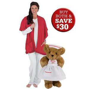  15 Nurse Bear and Red Cuddle Wrap Gift Set   Honey Fur 
