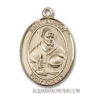  St. Albert the Great Large 14kt Gold Medal Jewelry