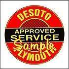DeSoto   Plymouth Service 3x3 Sticker Decals Vinyl Signs Gas Globes