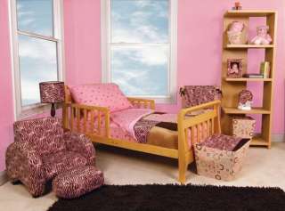   Sweet Safari 4pc Toddler Hugger Bedding Set Pink & Brown Zebra  