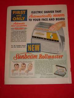 1959 Sunbeam Rollmaster Electric Razor Vintage Ad  
