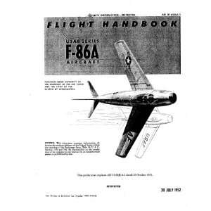  North American Aviation F 86 A Aircraft Flight Handbook 