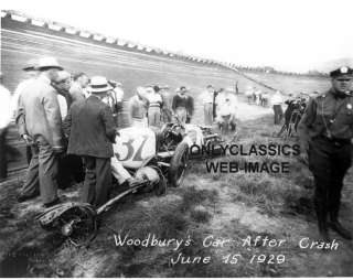 1929 AUTO RACE CRASH ALTOONA BOARD TRACK INDY CAR PHOTO  