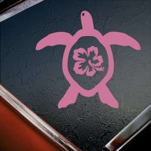  Hibiscus Honu Sea Turtle Pink Decal Truck Window Pink 