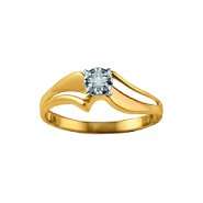 20 cttw Diamond Solitaire Bypass Promise Ring 10K Yellow Gold. at 