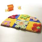   Bedding [Yellow / Blue Flowers] Kids Room Rugs (15.7 by 24.8 inches