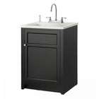   24 in. Laundry Vanity in Black and ABS Sink in White and Faucet Kit