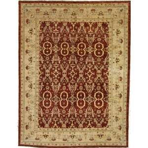  91 x 1111 Red Hand Knotted Wool Ziegler Rug Furniture 
