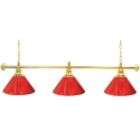 Trademark Premium 60 Inch 3 Shade Billiard Lamp Red and Gold