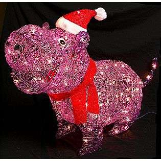 36in Lighted Christmas Acrylic Purple Hippo  Trim a Home Seasonal 