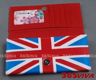 B663 New British Flag Lady Women Long Wallet Clutch Purse Coin Bag 