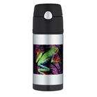 Artsmith Inc Thermos Travel Water Bottle Red Eyed Tree Frog on Purple 