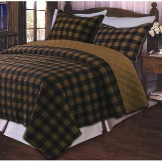 Greenland Home Fashions Western Plaid Brown Quilt Set   Size Twin at 