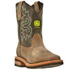 John Deere Little Boys Leather Square Toe Western Boots Size 13