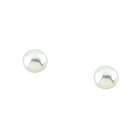 GEMaffair BUTTON PEARL BABY EARRINGS IN 14K YELLOW GOLD   FOR TODDLERS 