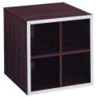 neu home e 4 section storage cub espresso silver trim