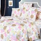   Bedding [Pink Brown Flowers] 100% Cotton 5PC Comforter Set (Queen Size