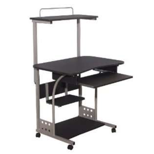 TMS Computer Tower with Shelf, Black 