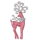 Raz 7 Pink and Silver Glitter Standing Reindeer Christmas Ornament