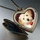 Pugster Puppy Red Heart Large Pendant Necklace