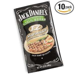 Jack Daniels EZ Marinader, Garlic & Herb, 12 Ounce Bags (Pack of 10 