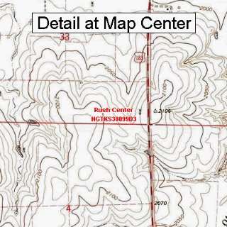 USGS Topographic Quadrangle Map   Rush Center, Kansas (Folded 