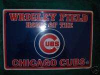 Metal Wrigley Field Home Of The Chicago Cubs Sign  