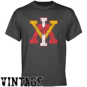   Military Institute Keydets Charcoal Distressed Logo Vintage T shirt