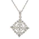  Silver 1/8ct TDW Diamond Fleur de Lis Necklace