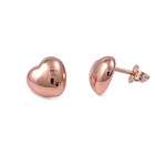   Silver Earrings   Heart Rose Gold Plated over Silver   Height 9 mm